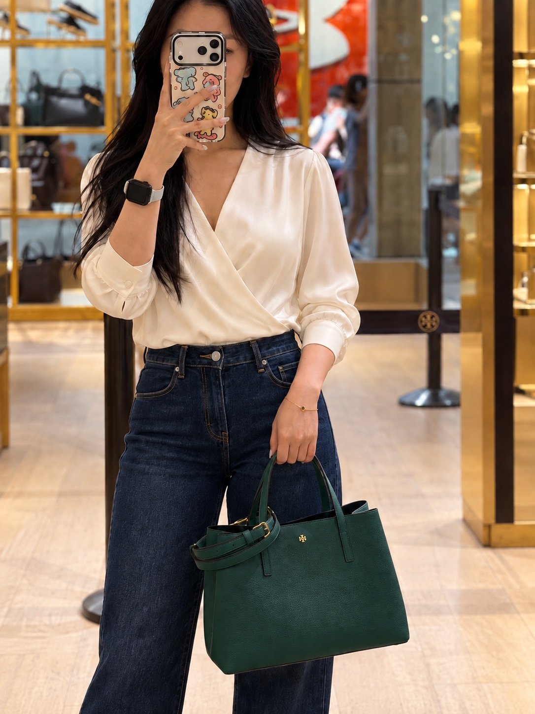 Tory Burch Structured Top-Handle Tote – Green