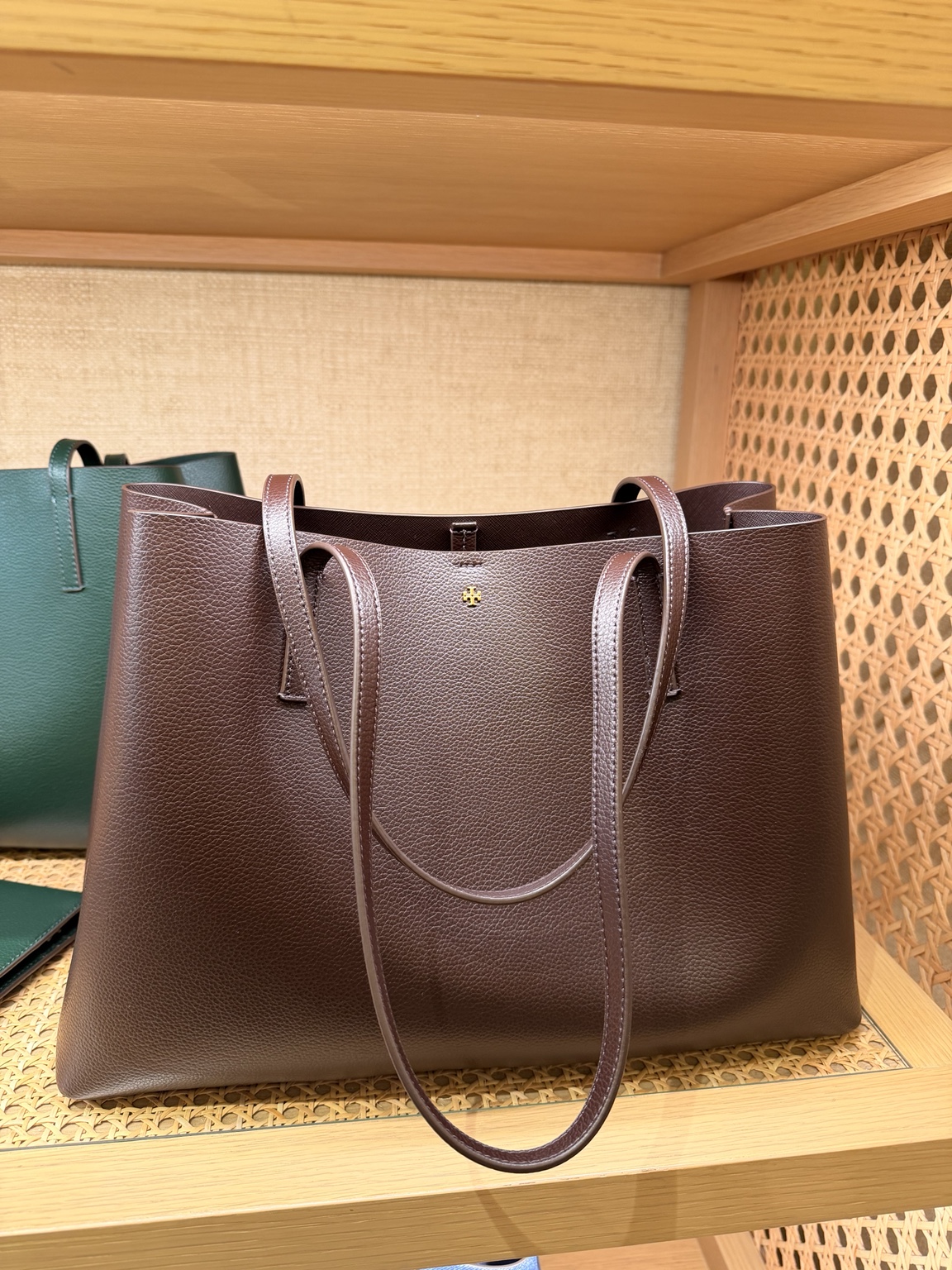 Tory Burch Large Pebbled Tote – Brown