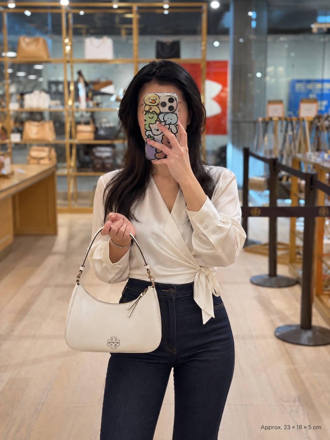 Tory Burch Mini Crescent Shoulder Bag – Cream