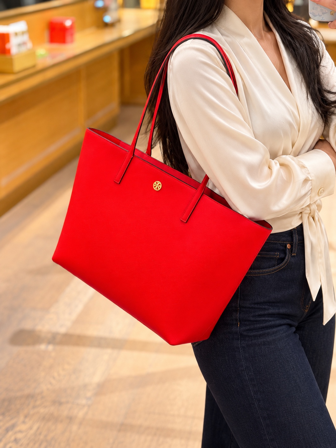 Tory Burch Zip Tote – Red