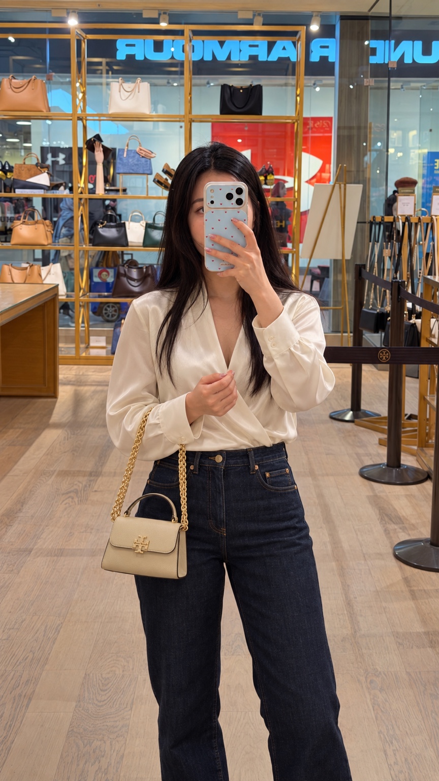 Tory Burch Mini Chain Top-Handle Bag – Cream