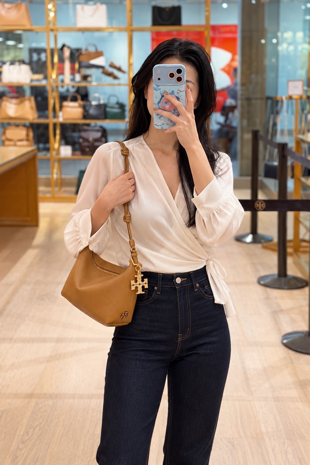 Tory Burch Mini Crescent Shoulder Bag – Tan